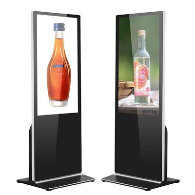 실내 지면 서 있는 광고 디지털 방식으로 간판 전시 65인치 FHD LCD