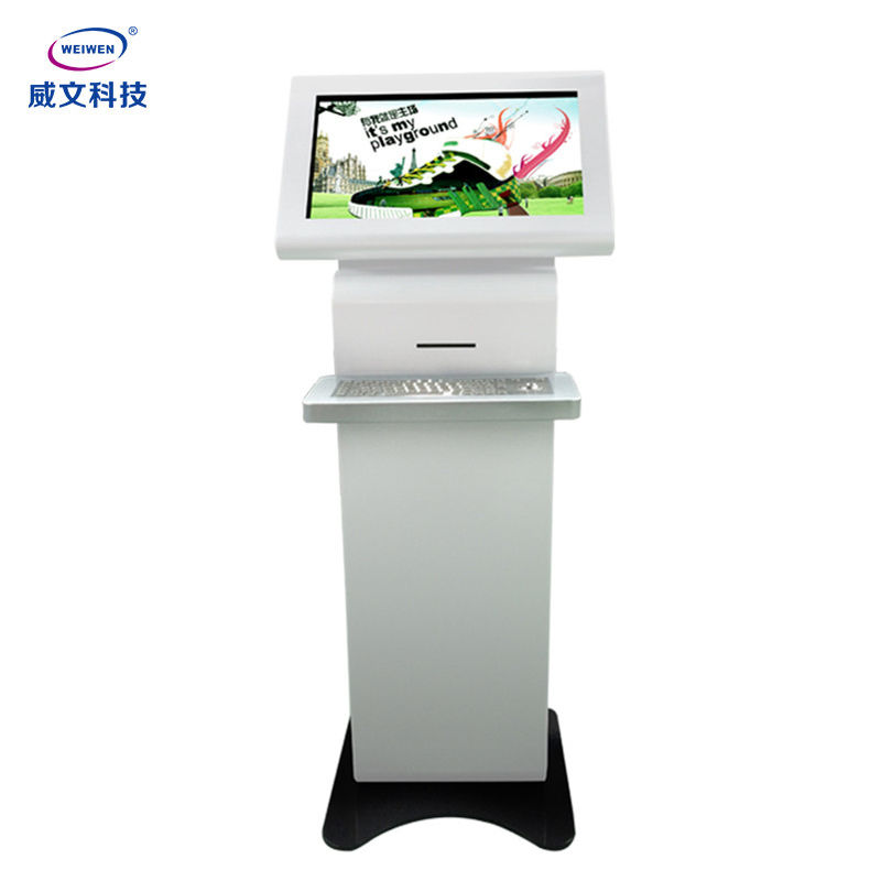 금속 키보드를 가진 1개의 Lcd 터치스크린 광고 토템에서 모두 서 있는 지면
